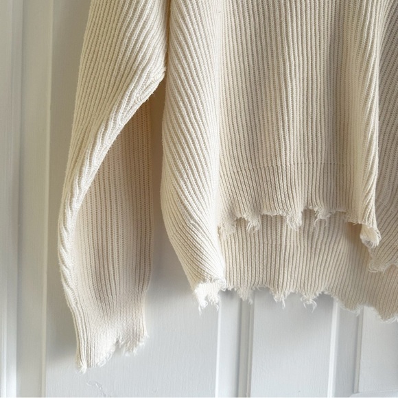 IRO shore sweater distressed frayed edges in ecru size XS Feminine Grunge‎ - Picture 3 of 8